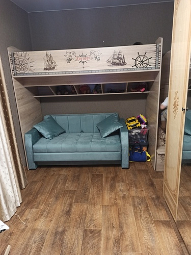 Диван Малютка экокожа черная / белая фото покупателя 1