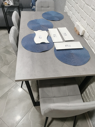 Стол Лота Лофт 120 32 мм бетон / черный матовый фото покупателя 189