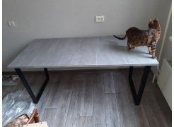 Стол Лота Лофт 140 25 мм черный матовый / бетон фото покупателя 165