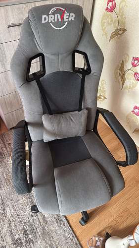 Компьютерное кресло Driver/Драйвер кожзам черный / ткань черный фото покупателя 10