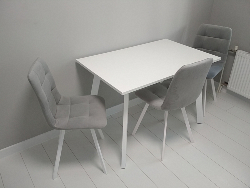 Стул на металлокаркасе Чилли светло-серый / белый каркас фото покупателя 79