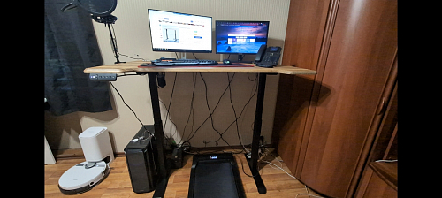 Компьютерный стол Маркос с механизмом подъема 120х75х75 черный / кантри орех фото покупателя 28