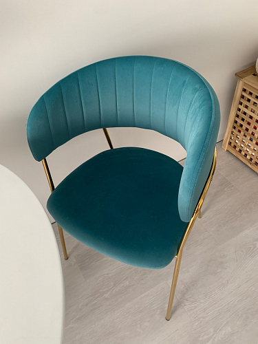 Стул на металлокаркасе Kamelia темно-серый / золотой фото покупателя 33