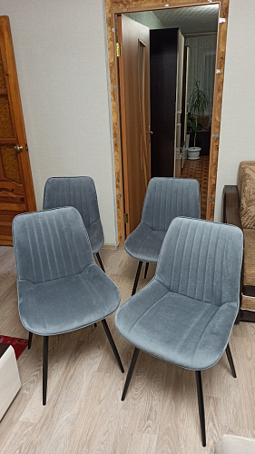 Стул на металлокаркасе Седа К латте / черный фото покупателя 173