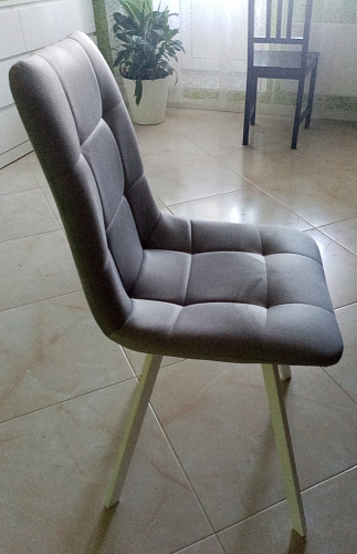 Стул на металлокаркасе Чилли К темно-серый (velutto 32) / черный фото покупателя 689