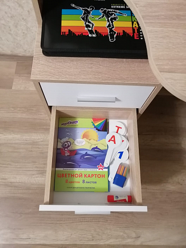 Компьютерный стол КСТ-16 левый дуб сонома / белый фото покупателя 2