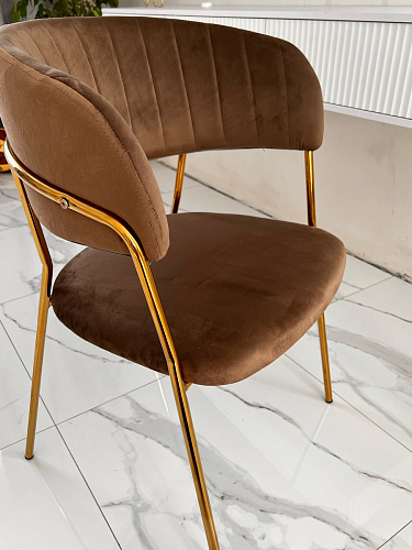 Стул на металлокаркасе Kamelia светло-фиолетовый / золотой фото покупателя 46