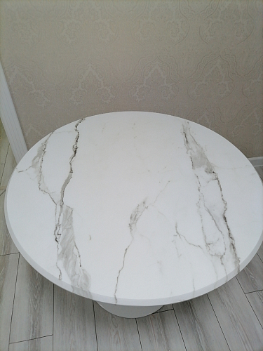 Стол Тулип 90х73 белый мрамор / золото фото покупателя 40