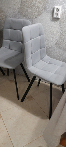 Стул на металлокаркасе Чилли синяя ткань / белый фото покупателя 1272