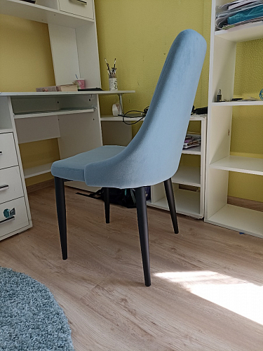 Стул на металлокаркасе Kora light blue / white фото покупателя 87