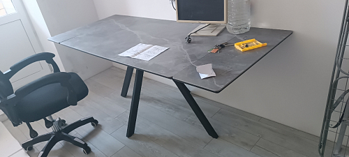 Керамический стол Вилли 140(200)х80 серый мрамор larka grey / черный фото покупателя 58