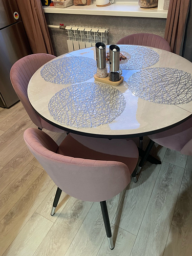 Стул на металлокаркасе Gabi dark beige / black / silver фото покупателя 84