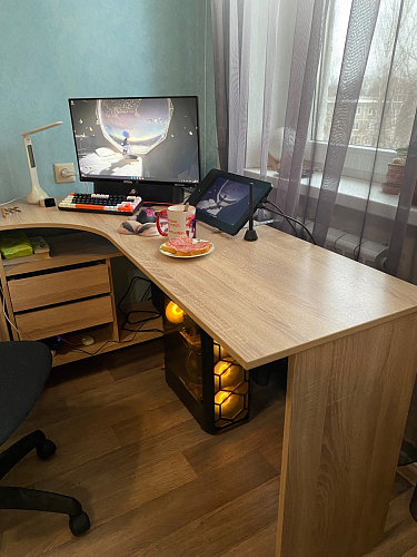 Письменный стол СПм-25 правый белый  - Уцененный экземпляр фото покупателя 62