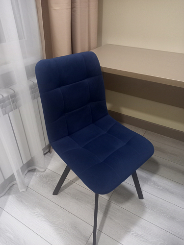 Стул на металлокаркасе Чилли К светло-серый велюр / черный каркас фото покупателя 472