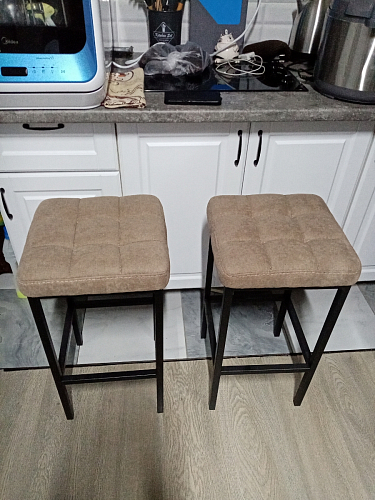 Барный стул Лофт микровелюр катания блэк / черный матовый фото покупателя 145