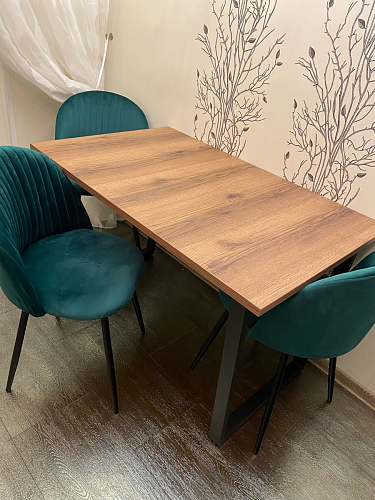 Деревянный стол Лота Лофт 140х80 черный матовый / бетон светлый фото покупателя 929