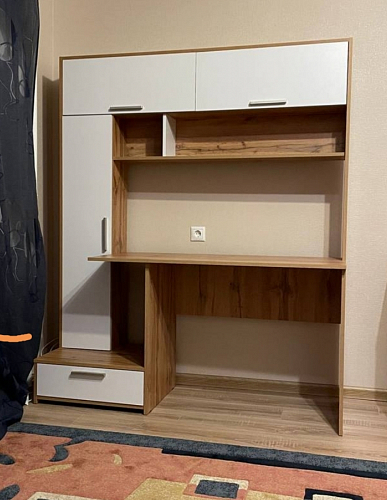 Письменный стол Лайт 03.243 дуб золотой (craft) / белый премиум фото покупателя 49