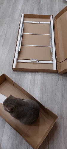 Стол на тумбе Петир 120(160)х80х75 серый / орех кантри фото покупателя 5