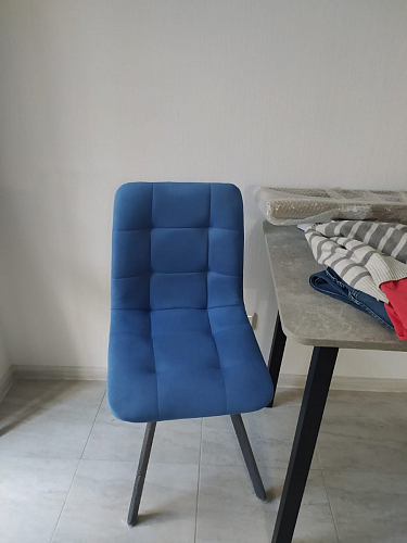 Стул на металлокаркасе Чилли К светло-серый велюр / черный каркас фото покупателя 229