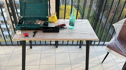 Стол Тринити Лофт 120 32 мм дуб галифакс табако / черный матовый фото покупателя 305