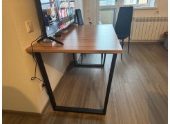 Деревянный стол Лота Лофт 120(160)х75 черный матовый / бетон светлый фото покупателя 745