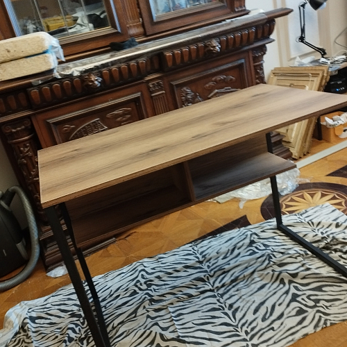 Письменный стол Клер Лофт дуб делано темный / черный матовый фото покупателя 21