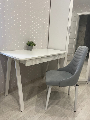 Стул на металлокаркасе Kora light blue / white фото покупателя 429