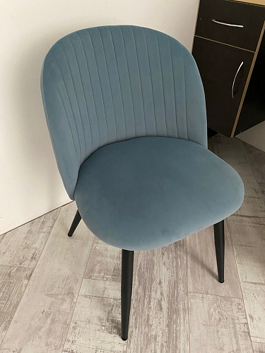 Стул на металлокаркасе Gabi 1 light blue / black / gold фото покупателя 33