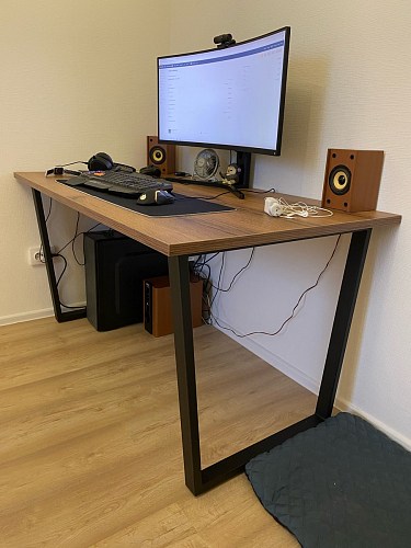 Стол Лота Лофт 120 32 мм бетон / черный матовый фото покупателя 531