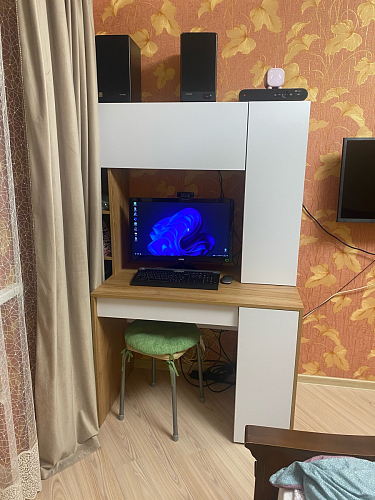 Письменный стол Комфорт 12.71 дуб золотой craft / белая аляска  - Уцененный экземпляр фото покупателя 1