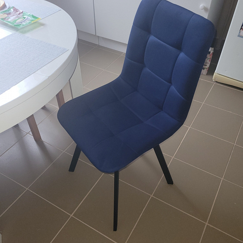 Стул на металлокаркасе Чилли синяя ткань / белый фото покупателя 390