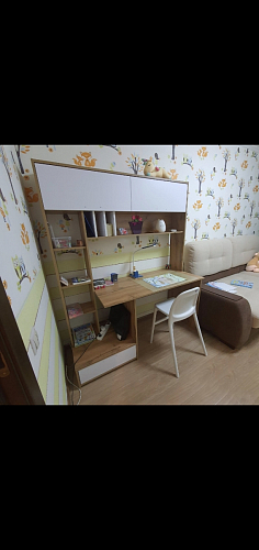 Письменный стол Лайт 03.243 дуб золотой (craft) / белый премиум фото покупателя 283