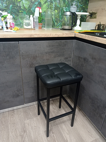 Барный стул Лофт микровелюр катания блэк / черный матовый фото покупателя 73