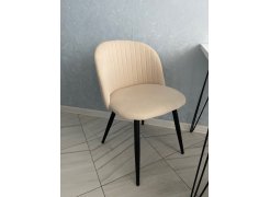 Стул на металлокаркасе Gabi 1 бежевый / черный с серебряными наконечниками фото покупателя 728