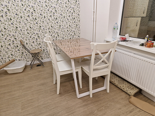 Деревянный стол Лота Лофт 120х75 белый матовый / дуб крафт золотой фото покупателя 567