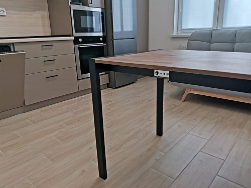 Стол Центавр 120(160)х70х75 файерстоун / черный матовый фото покупателя 20