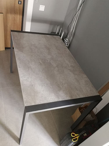 Стол Центавр 120(160)х70х75 файерстоун / черный матовый фото покупателя 92