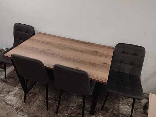 Стол Лота Лофт 140 25 мм черный матовый / бетон фото покупателя 39