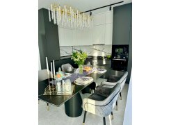 Керамический стол Готланд 180(240)х90х79 вяз скандинавский / золото фото покупателя 7