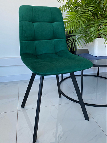 Стул на металлокаркасе Чилли черный / зеленый фото покупателя 716