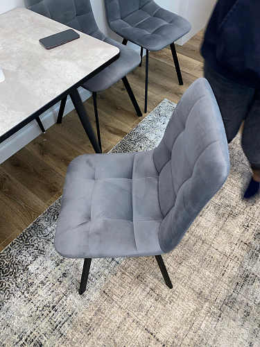 Стул на металлокаркасе Чилли К светло-серый велюр / черный каркас фото покупателя 1319