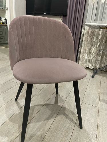 Стул на металлокаркасе Gabi 1 light purple / black / gold фото покупателя 79