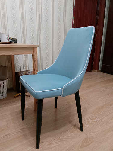 Стул на металлокаркасе Kora 1 light blue / white / black фото покупателя 3