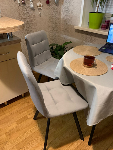 Стул на металлокаркасе Чилли черный / зеленый фото покупателя 1130