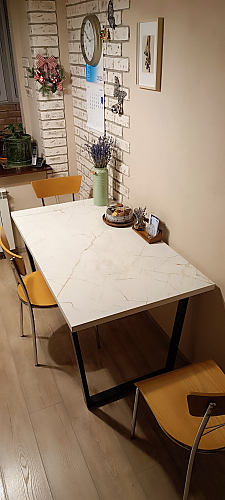 Стол Эльпатия 130 дуб велингтон / черный матовый фото покупателя 17