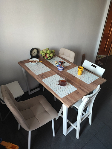 Деревянный стол Лота Лофт 140х80 черный матовый / бетон светлый фото покупателя 911