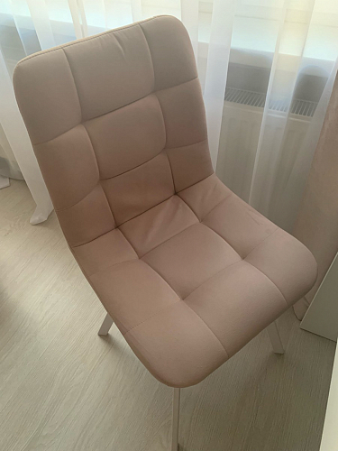 Стул на металлокаркасе Чилли синяя ткань / белый фото покупателя 597