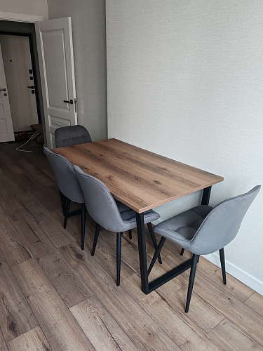 Деревянный стол Лота Лофт 140х80 черный матовый / бетон светлый фото покупателя 443