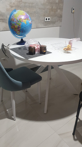 Стул на металлокаркасе Kora light blue / white фото покупателя 177