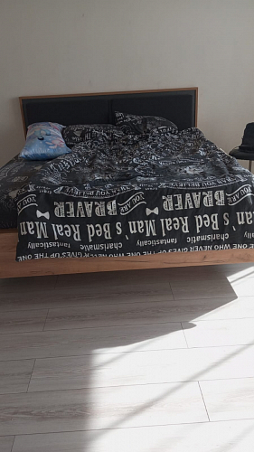 Двуспальная кровать Клауд 160х200 парящая дуб крафт золотой / антрацит фото покупателя 563